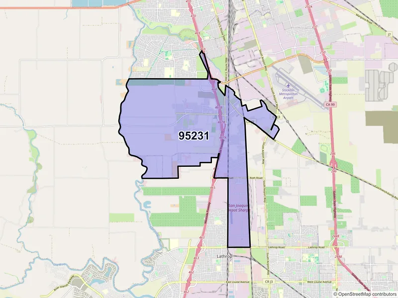 Map of ZIP Code 95231 — French Camp, CA