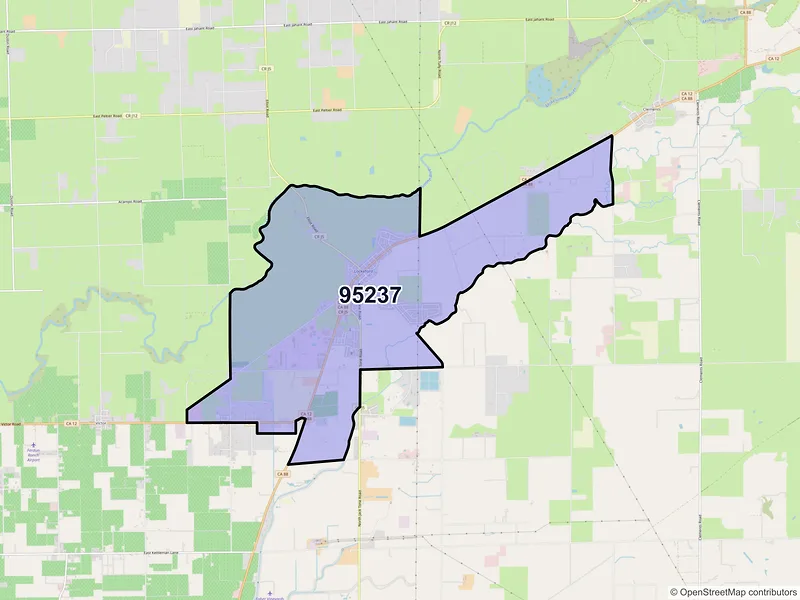Map of ZIP Code 95237 — Lockeford, CA