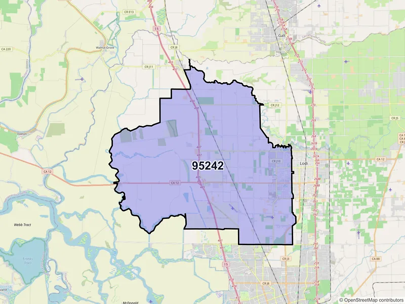 Map of ZIP Code 95242 — Lodi, CA