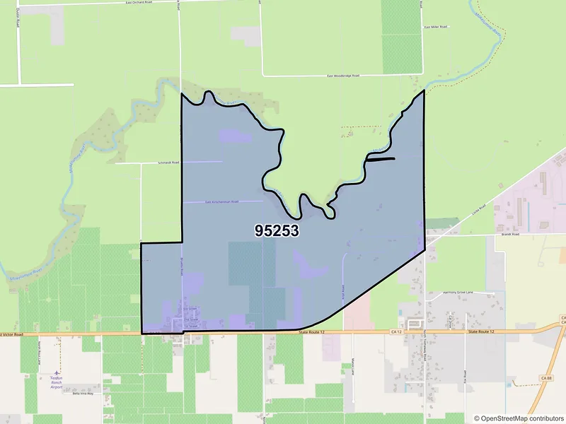 Map of Victor, California and ZIP codes