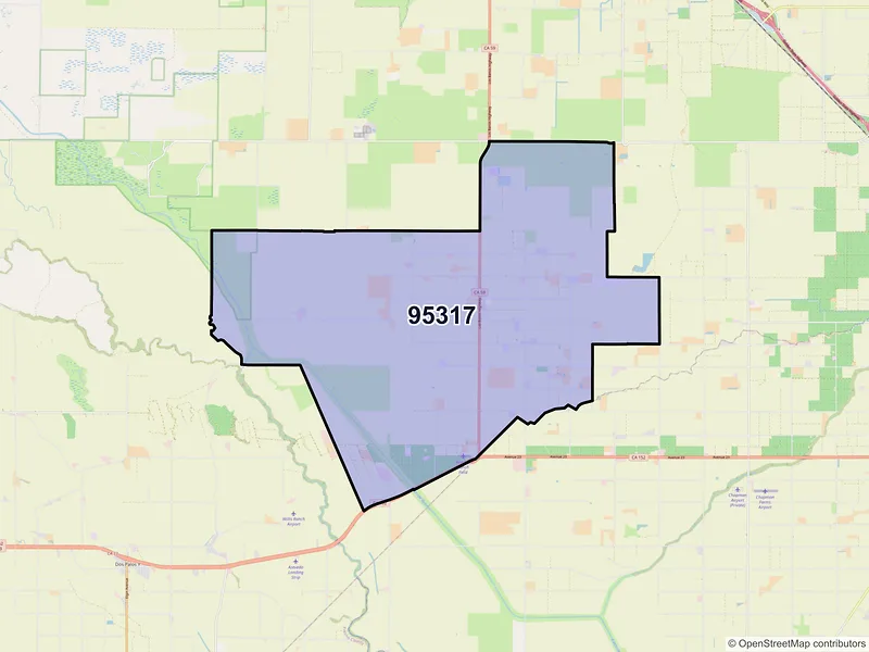 Map of El Nido, California and ZIP codes
