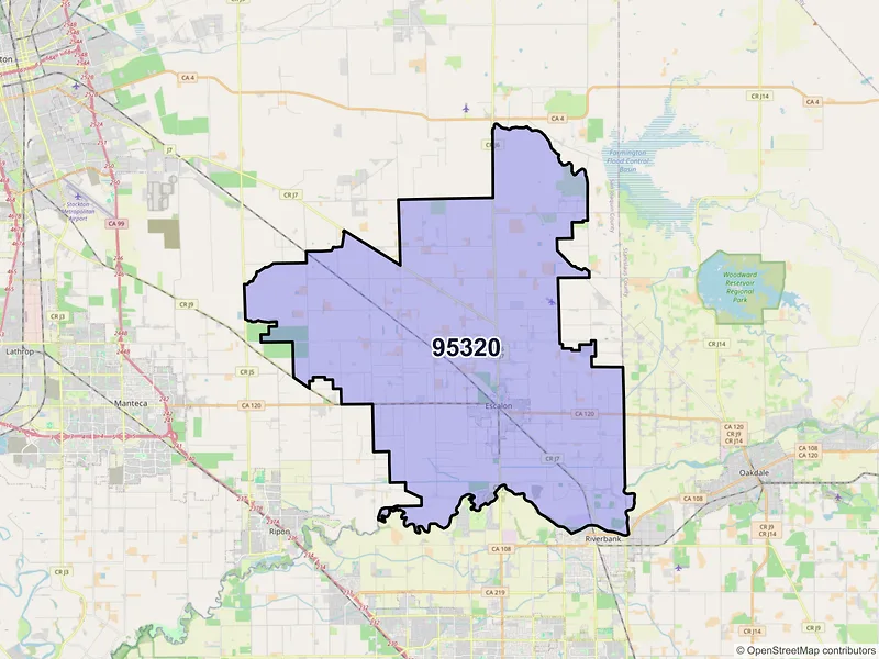 Map of ZIP Code 95320 — Escalon, CA