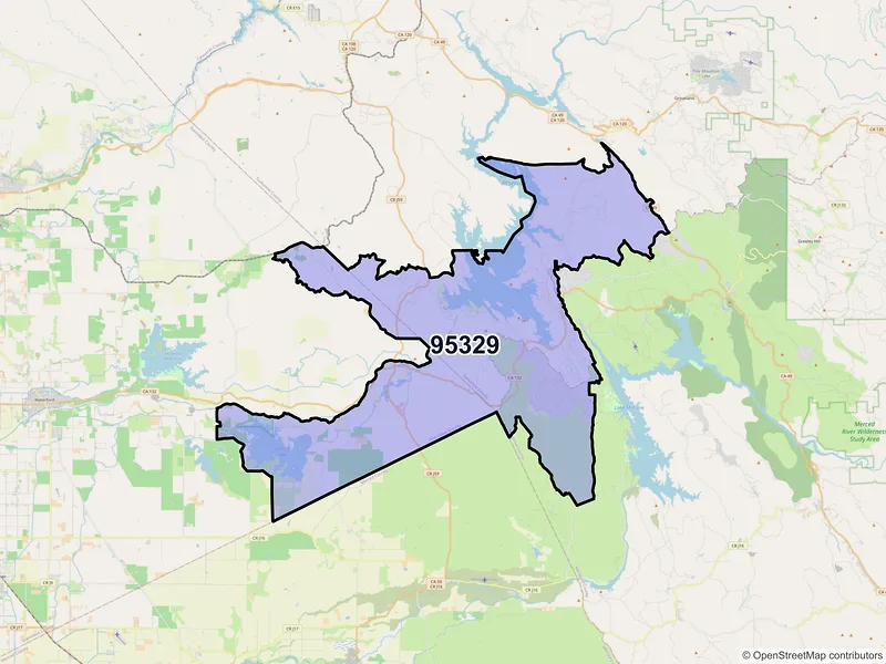 Map of ZIP Code 95329 — La Grange, CA