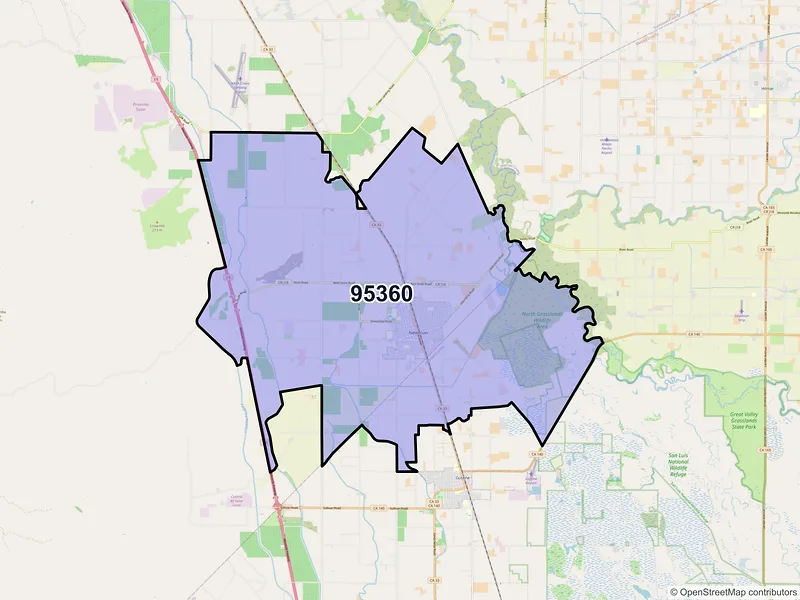 Map of Newman, California and ZIP codes