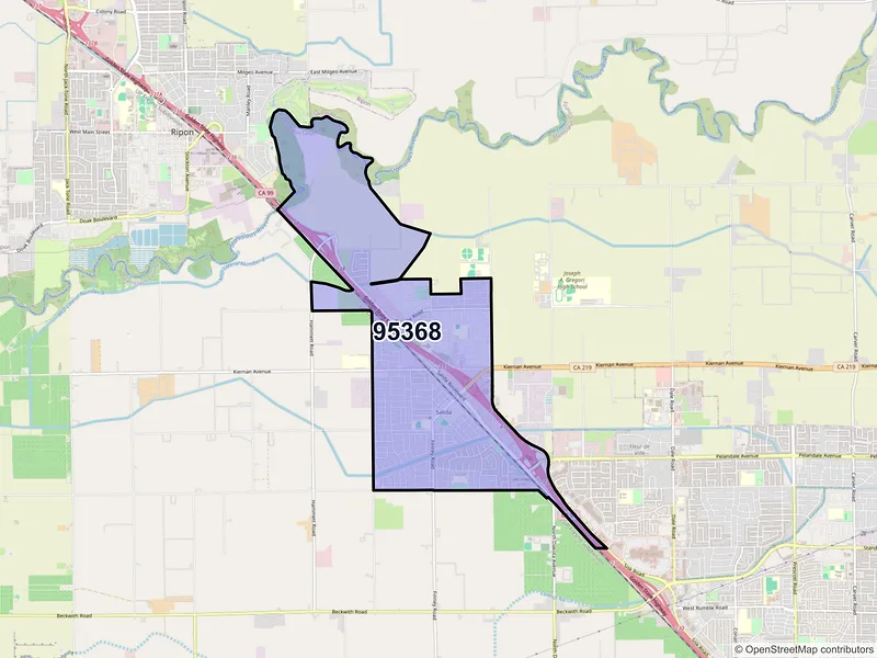 Map of ZIP Code 95368 — Salida, CA