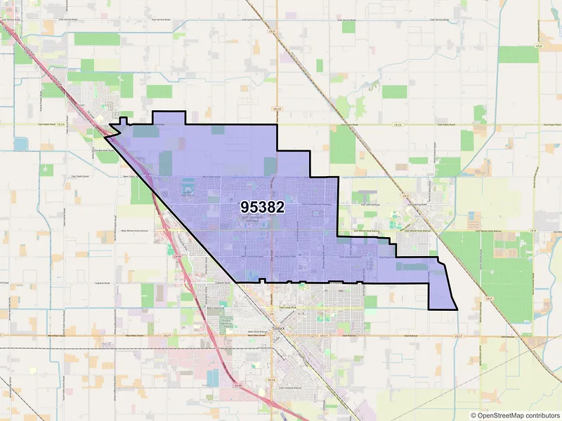 Map of ZIP Code 95382 — Turlock, CA