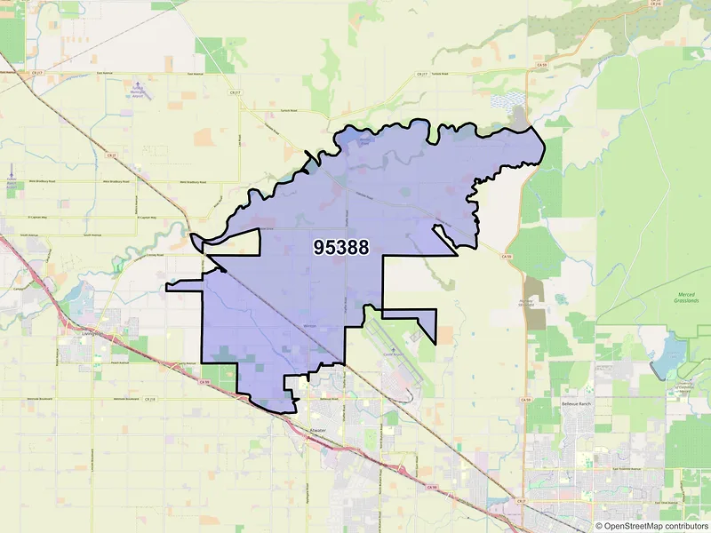Map of Winton, California and ZIP codes