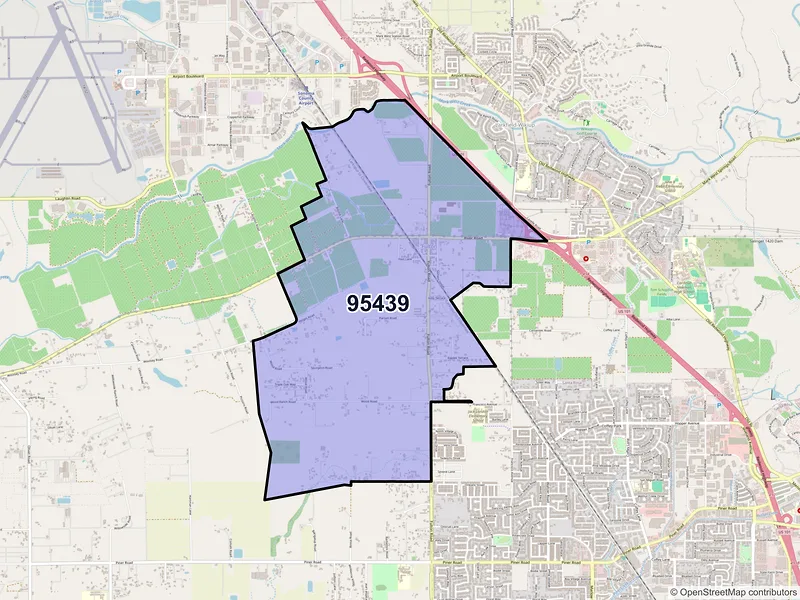 Map of Fulton, California and ZIP codes