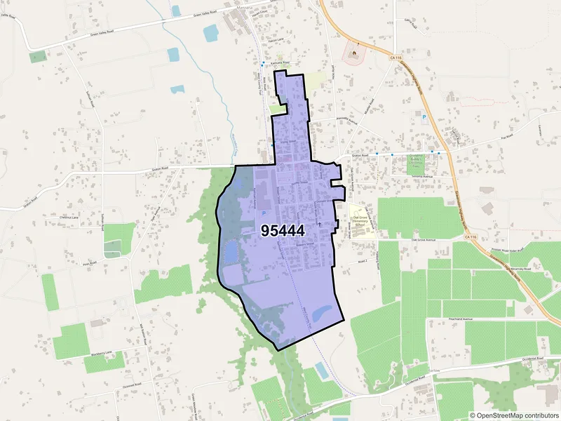 Map of ZIP Code 95444 — Graton, CA