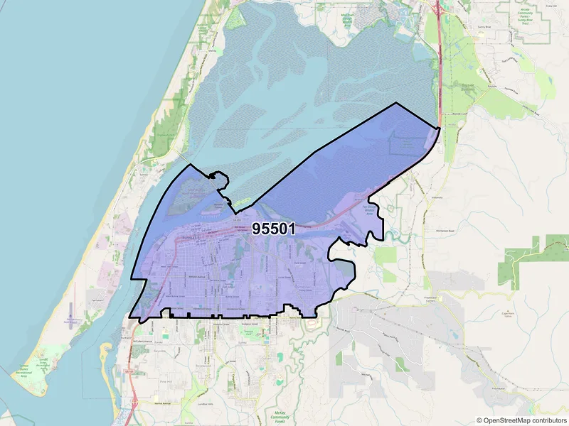 Map of ZIP Code 95501 — Eureka, CA