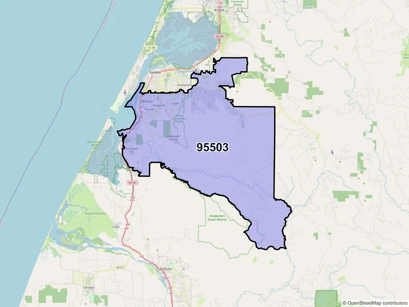 Map of ZIP Code 95503 — Eureka, CA
