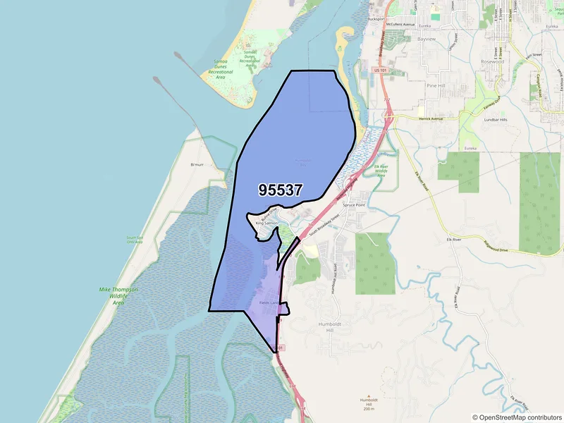 Map of Fields Landing, California and ZIP codes