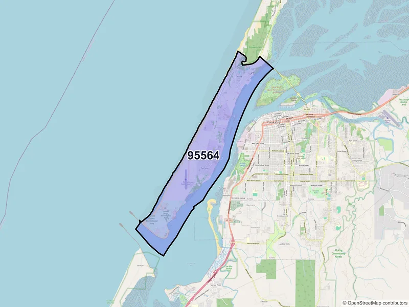 Map of ZIP Code 95564 — Samoa, CA