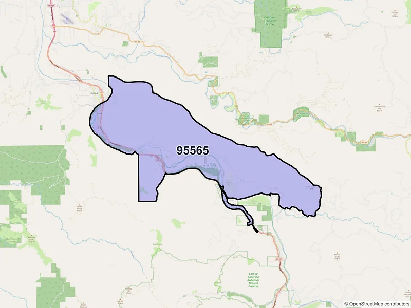 Map of ZIP Code 95565 — Scotia, CA