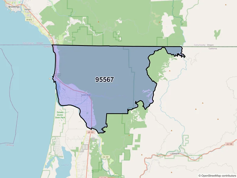 Map of ZIP Code 95567 — Smith River, CA