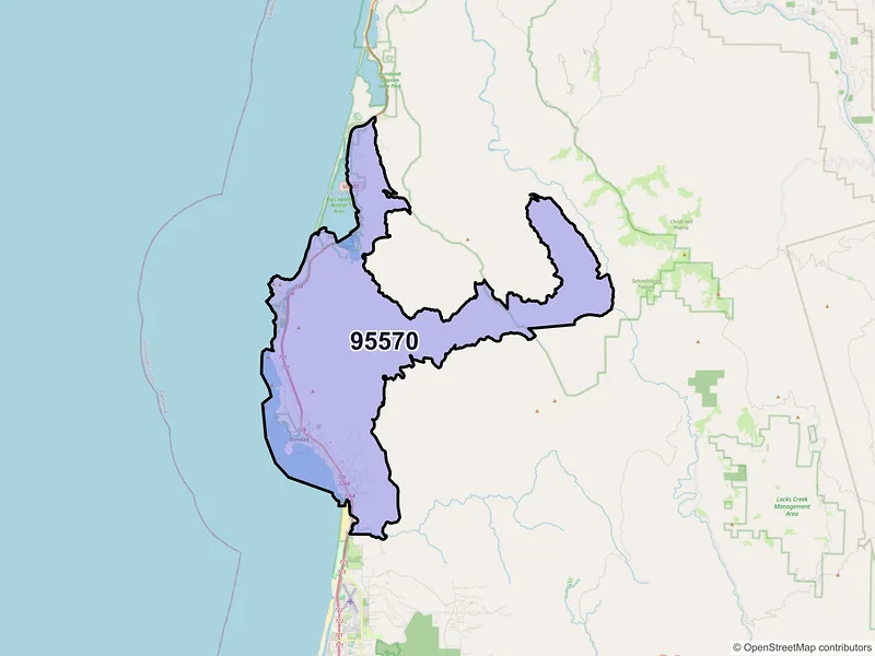Map of ZIP Code 95570 — Trinidad, CA