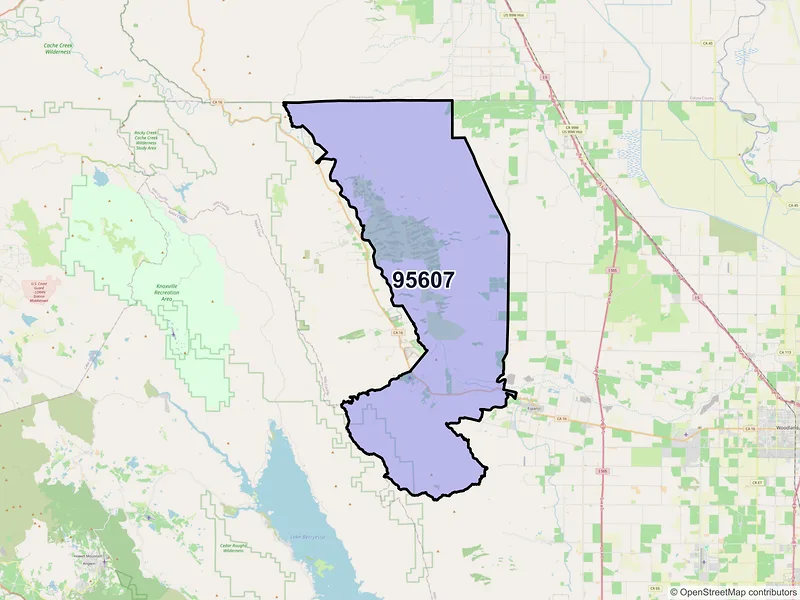 Map of ZIP Code 95607 — Capay, CA