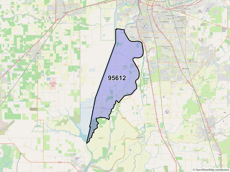 Map of ZIP Code 95612 — Clarksburg, CA