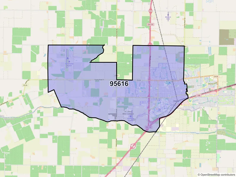 Map of ZIP Code 95616 — Davis, CA