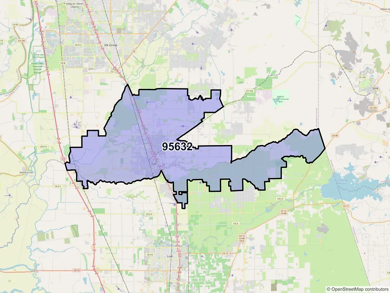 Map of ZIP Code 95632 — Galt, CA
