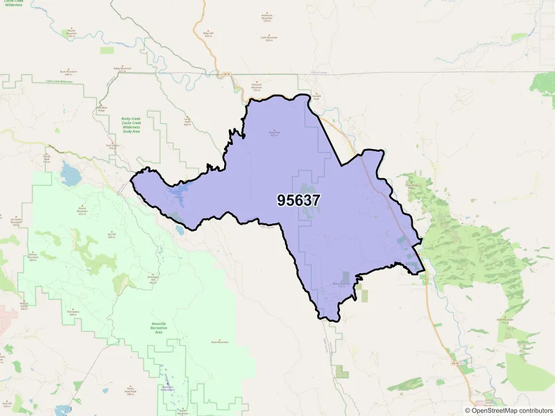 Map of ZIP Code 95637 — Guinda, CA