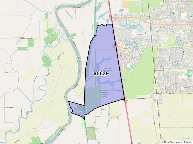 Map of Hood, California and ZIP codes
