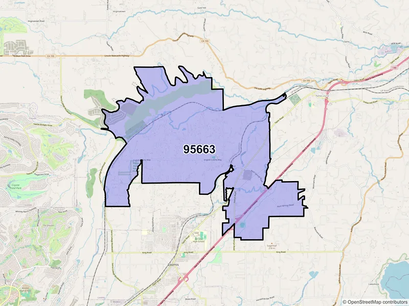 Map of ZIP Code 95663 — Penryn, CA