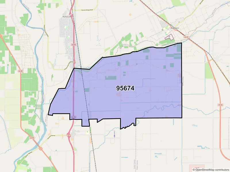Map of ZIP Code 95674 — Rio Oso, CA