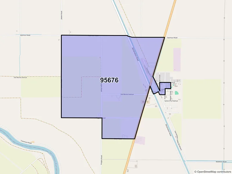 Map of Robbins, California and ZIP codes