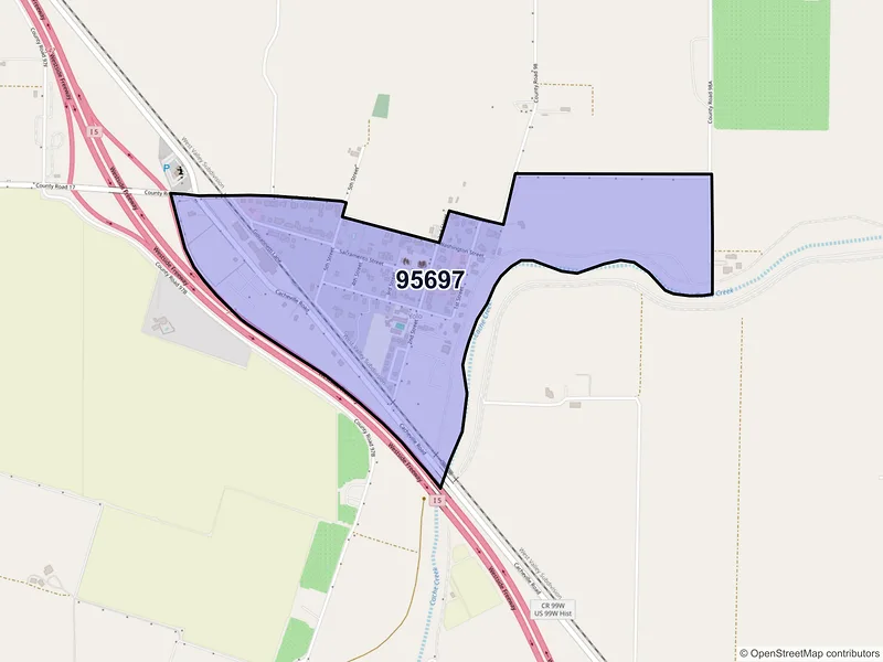 Map of Yolo, California and ZIP codes