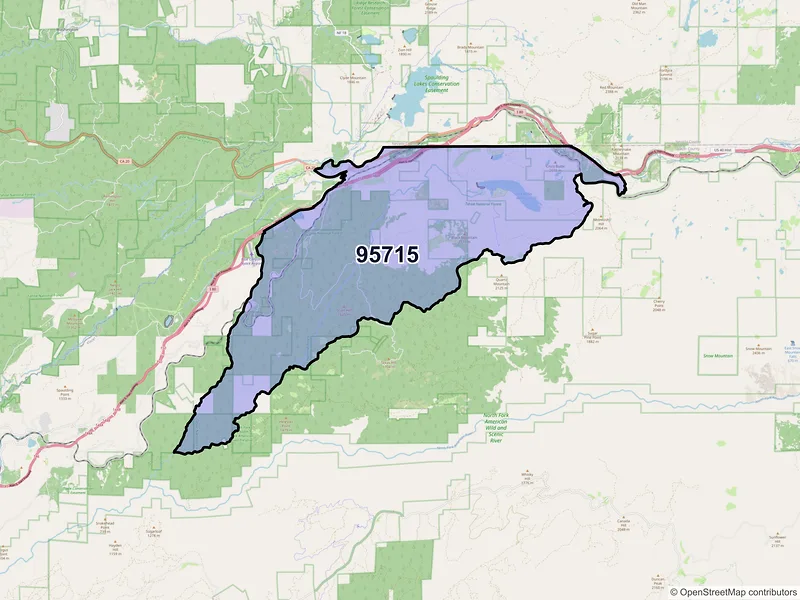 Map of Emigrant Gap, California and ZIP codes