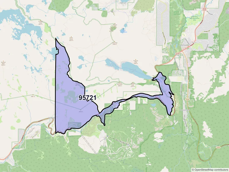 Map of Echo Lake, California and ZIP codes