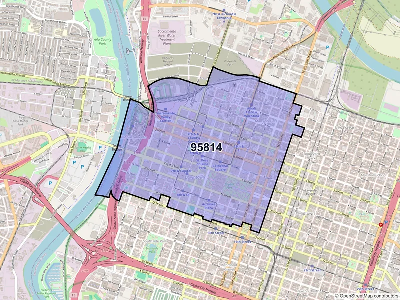 Map of ZIP Code 95814 — Sacramento, CA