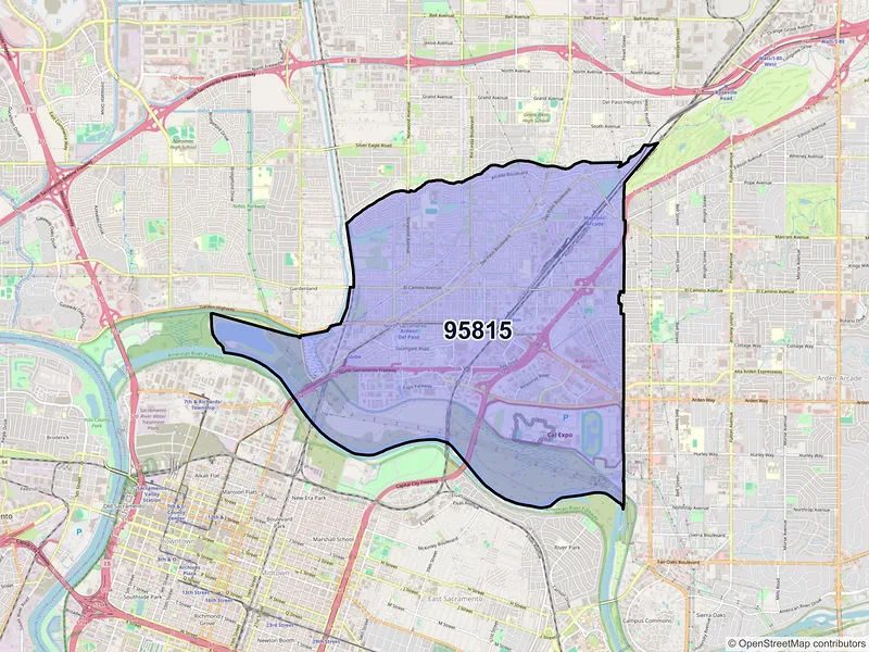 Map of ZIP Code 95815 — Sacramento, CA