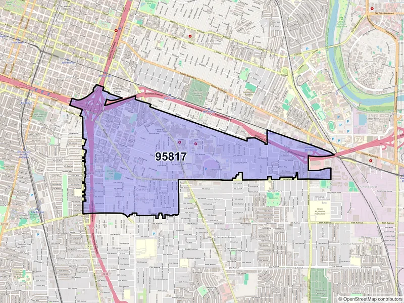 Map of ZIP Code 95817 — Sacramento, CA