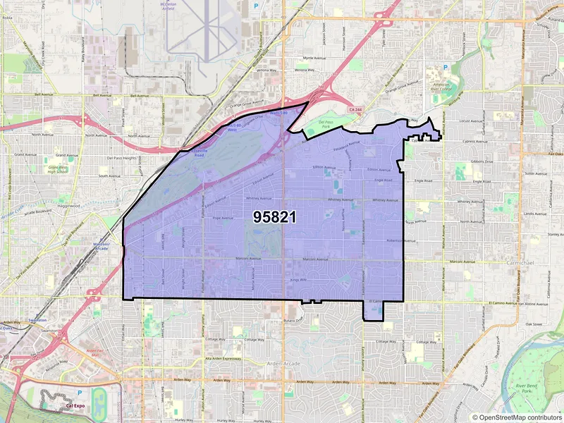 Map of ZIP Code 95821 — Sacramento, CA
