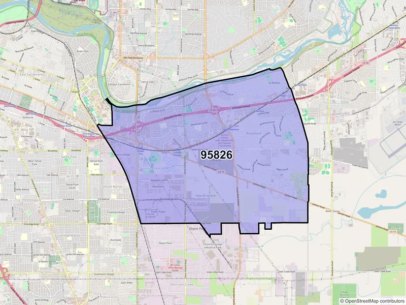 Map of ZIP Code 95826 — Sacramento, CA