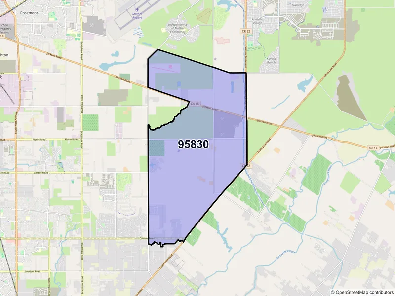 Map of ZIP Code 95830 — Sacramento, CA