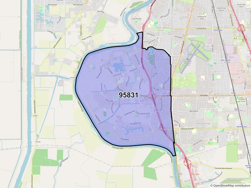 Map of ZIP Code 95831 — Sacramento, CA