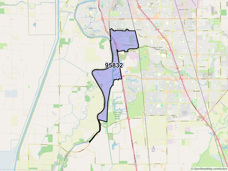 Map of ZIP Code 95832 — Sacramento, CA