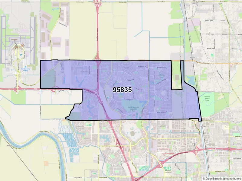 Map of ZIP Code 95835 — Sacramento, CA