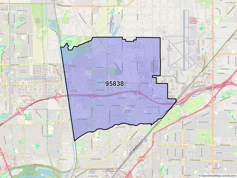 Map of ZIP Code 95838 — Sacramento, CA