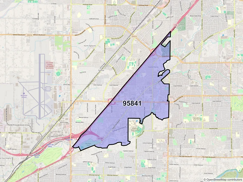 Map of ZIP Code 95841 — Sacramento, CA