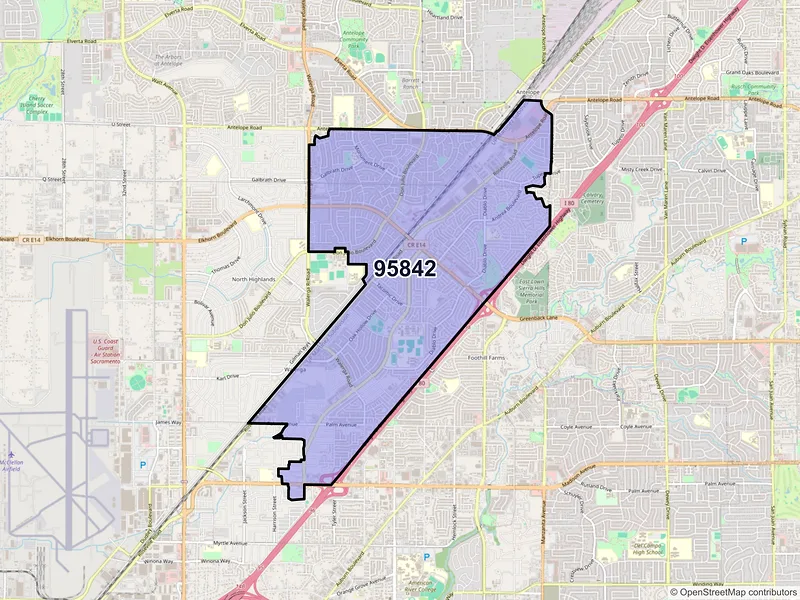 Map of ZIP Code 95842 — Sacramento, CA