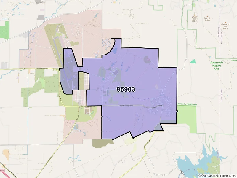 Map of ZIP Code 95903 — Beale AFB, CA