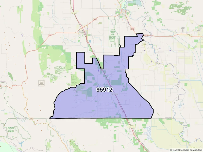 Map of ZIP Code 95912 — Arbuckle, CA