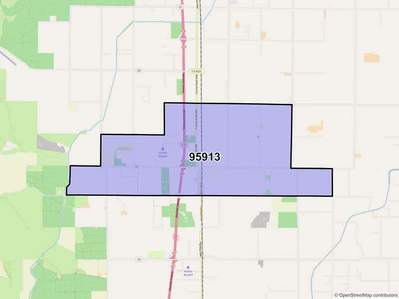 Map of Artois, California and ZIP codes