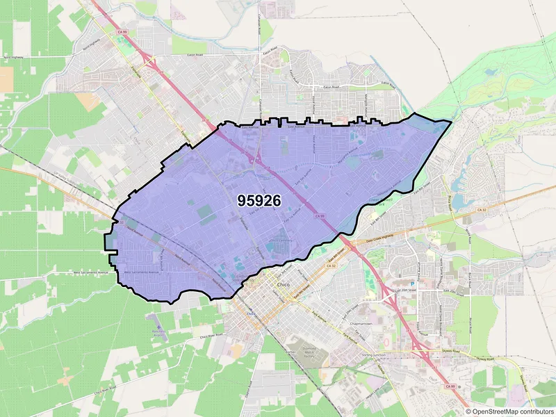 Map of ZIP Code 95926 — Chico, CA