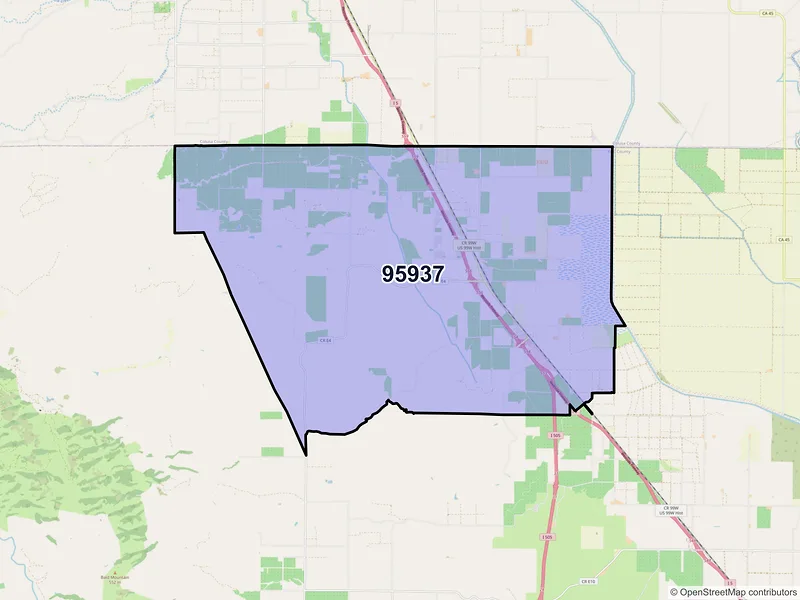 Map of Dunnigan, California and ZIP codes