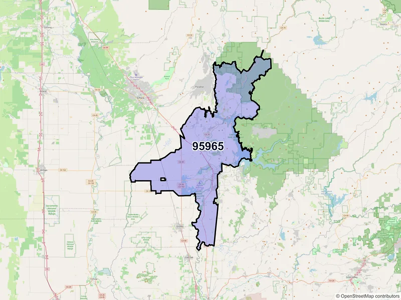Map of ZIP Code 95965 — Oroville, CA
